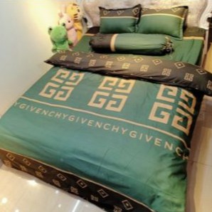 Bộ vỏ chăn ga gối cotton poly mẫu lá tre mới