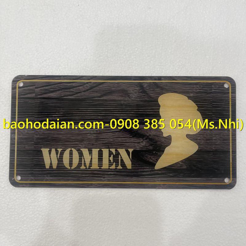Biển báo nhà vệ sinh nam nữ chất liệu mica in uv siêu bền, sang trọng KT12x22cm