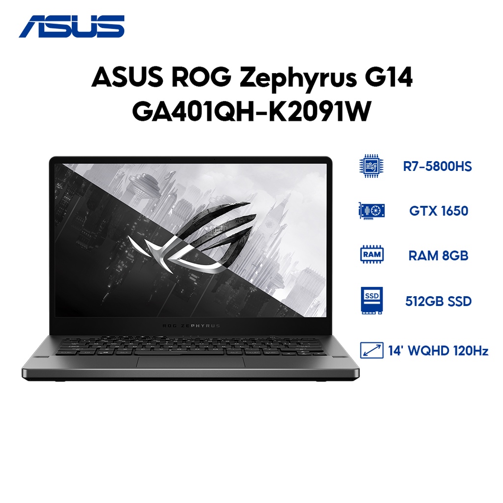 Laptop ASUS ROG Zephyrus G14 (GA401QH-K2091W) R7-5800HS | GeForce® GTX 1650 4GB