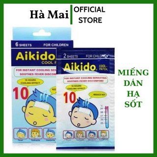 Miếng dán hạ sốt Aikido, miếng dán chườm lạnh cho bé