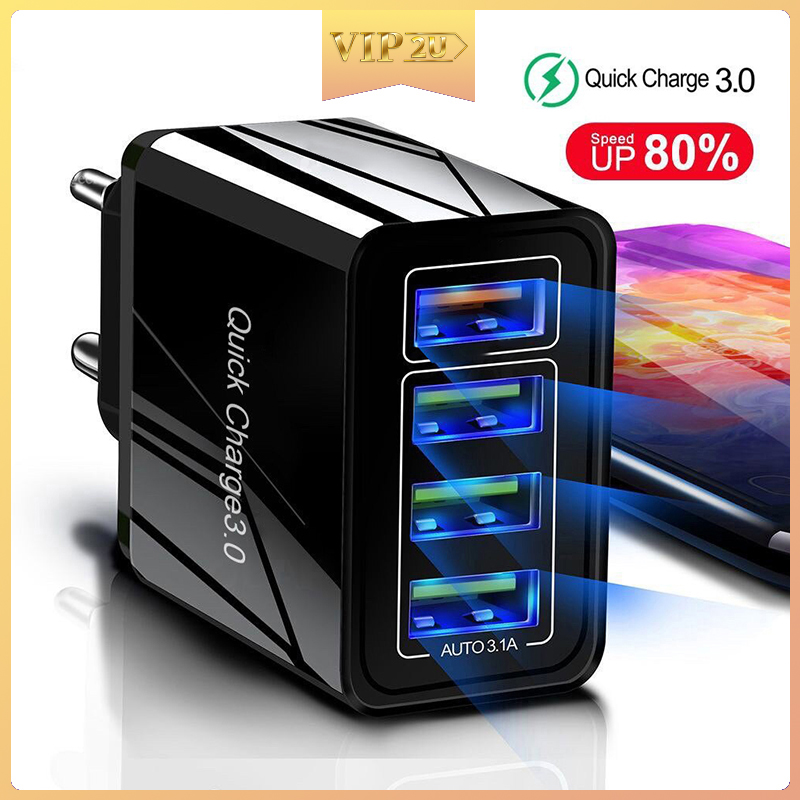 FASTER Bộ Sạc Nhanh Vip2U 4 Cổng Usb Tiện Dụng