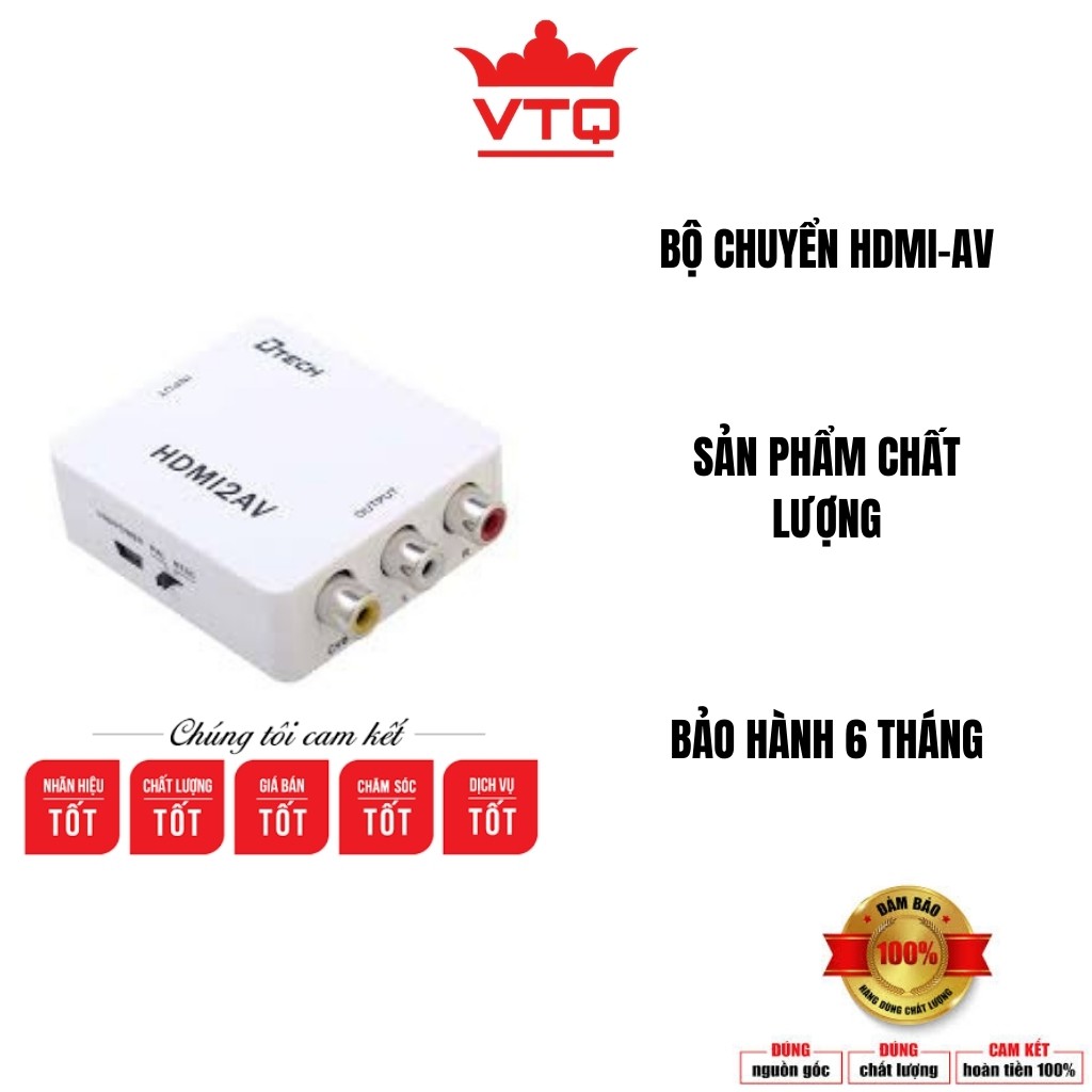 Bộ chuyển đổi HDMI ra AV tặng kèm dây nguồn.Bảo hành 6 tháng