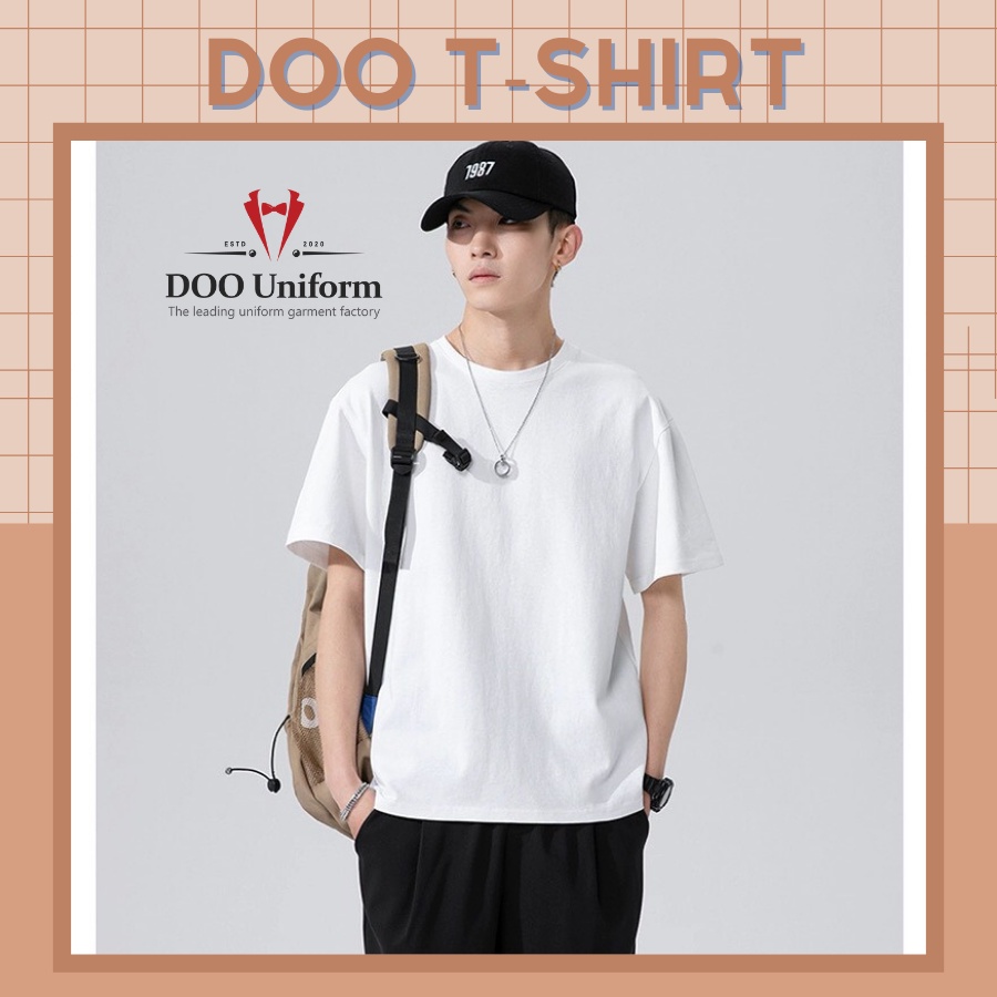 [DOO T-SHIRT] Áo Thun Màu Trắng Uniex Nam (Cotton 65/35)