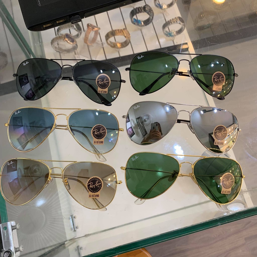 kính râm thời trang Kính nam Rayban màu Rêu gọng đen