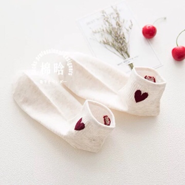Tất Nữ Cotton Hình Tim Xuất Hàn ( T003 ) Hàng Loại Đẹp.
