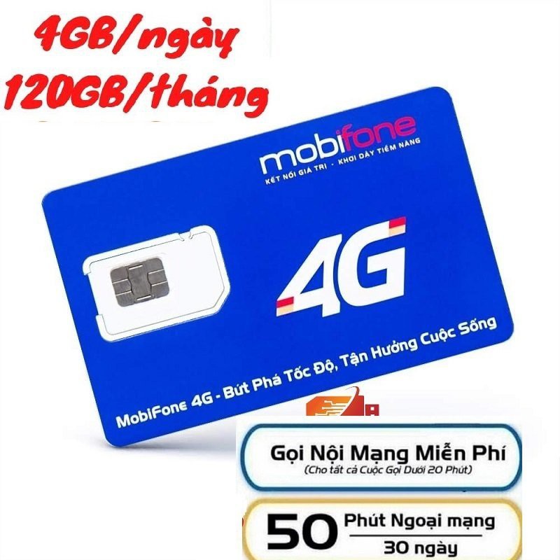 [SIÊU DATA] Sim 4G Mobifone giá rẻ, dùng đăng ký gói C120N có 120GB/tháng, nghe gọi miễn phí không giới hạn