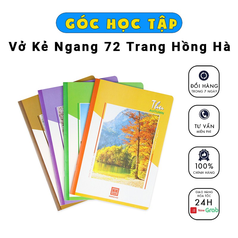 Vở kẻ ngang 72 trang Hồng Hà 4 mùa Xuân Hạ Thu Đông ( Giao màu ngẫu nhiên )- Shop Góc Học Tập
