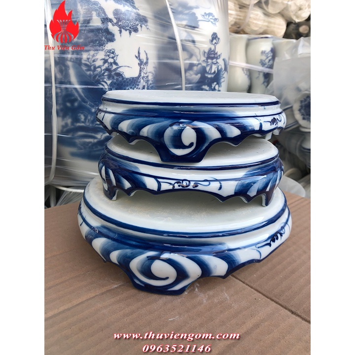 Đế sứ Bát Tràng men lam Trắng