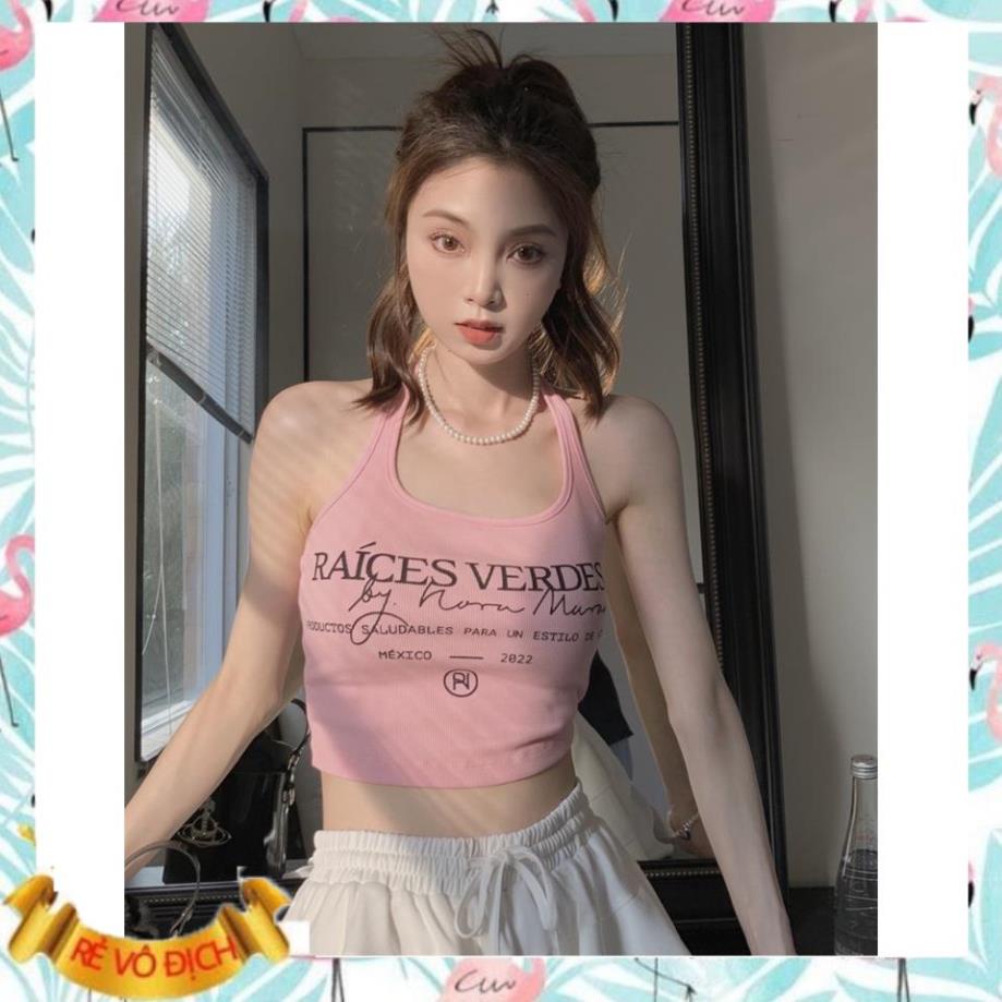 SET ÁO CROPTOP HAI DÂY MIX ÁO TANKTOP IN CHỮ
