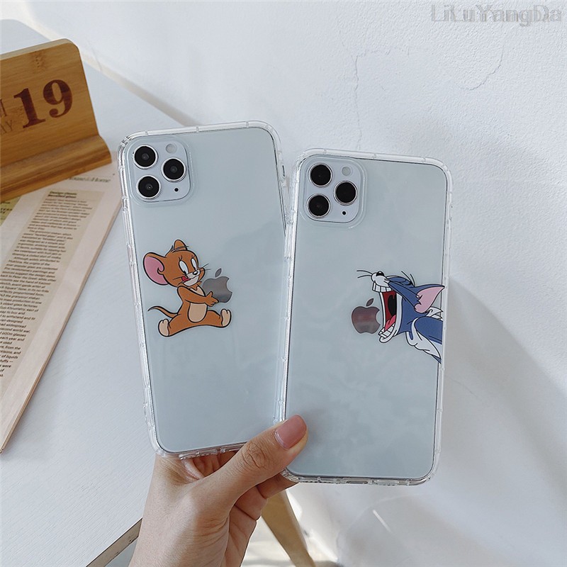 Ốp Lưng Mềm Chống Sốc In Hình Hoạt Hình Tom And Jerry Cho Apple Iphone 6 6s 7 8 Plus X Xr Xs 11 12 Mini Pro Max Se 2020