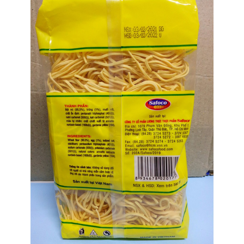 Mì trứng thượng hạng Safoco, gói 400g