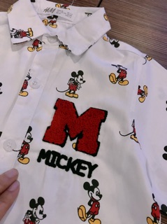 ÁO SƠ MI HM MICKEY 1-10Y (Phom to)