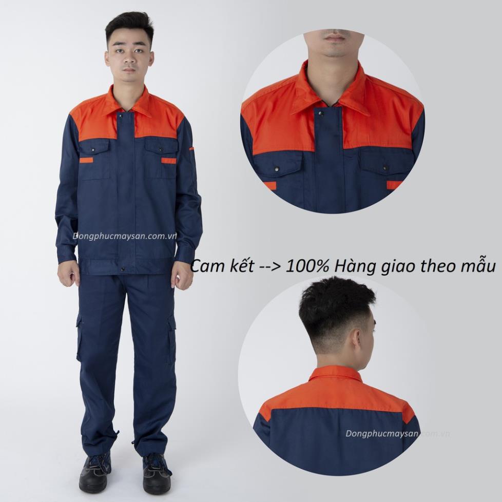 Quần áo bảo hộ kỹ thuật - Tím than - Pha cam - SB06 - Bảo hộ Tâm Phát