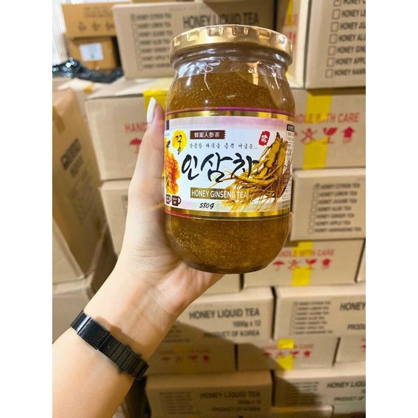 Mật ong chanh đào mẫu mới hũ 1kg - Hàn Quốc chính hãng và mật ong gừng, mật ong sâm