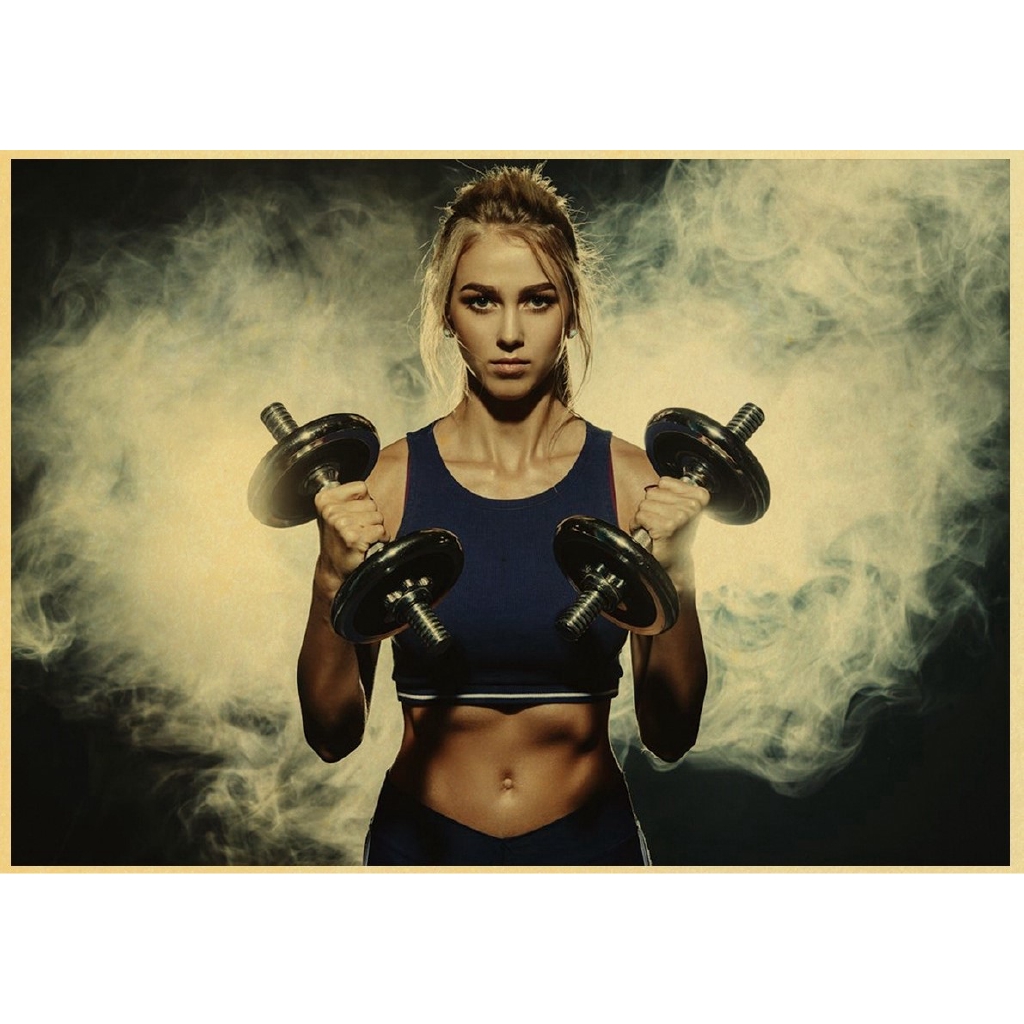 Tranh Vải Treo Tường In Câu Trích Dẫn Cơ Bắp Tập Gym / Văn Phòng / Tại Nhà