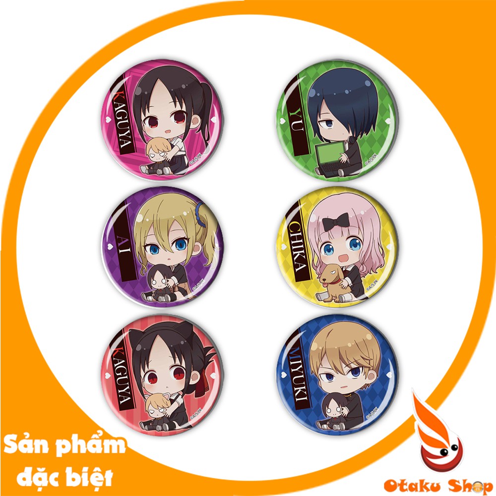 SET 6 CÁI huy hiệu Anime Kaguya-sama wa Kokurasetai  Kaguya-sama: Love Is War - Cuộc Chiến Tỏ Tình Của Những Thiên Tài