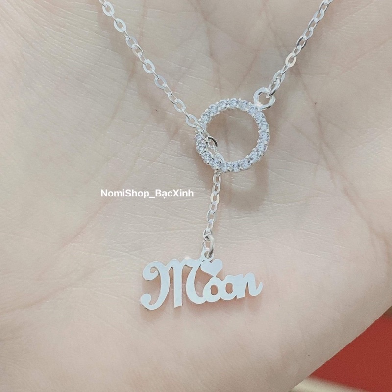 Dây chuyền Bạc nữ thiết kế cách điệu xinh lắm luôn , mới lạ độc đáo. Cắt chữ theo tên theo yêu cầu Mainomi Shop Bạc Xinh