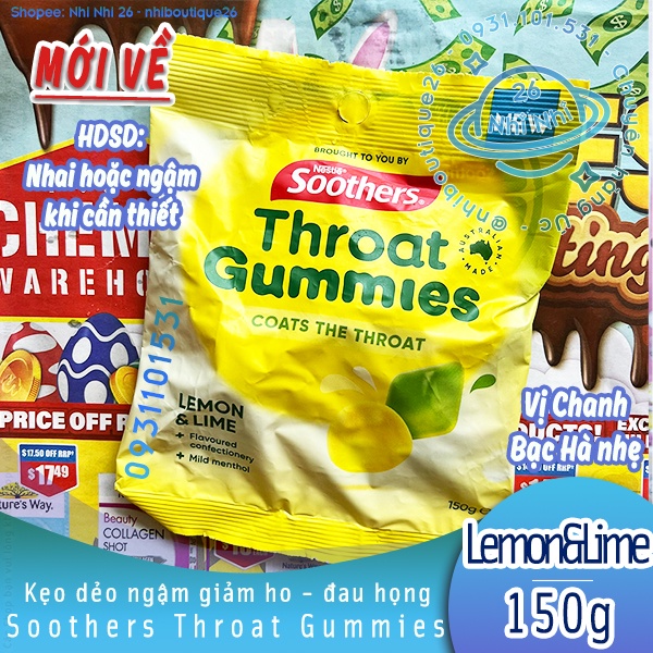 🌿 Nestlé Úc🌿 Kẹo ngậm Bạc Hà Anticol / Soothers 🌿 30 viên 🌿