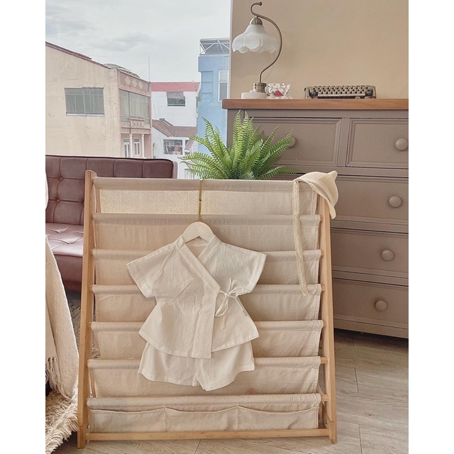 Áo + quần vạc chéo trắng em bé trai