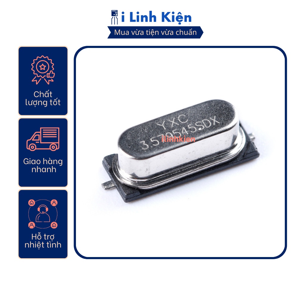 Thạch anh chân dán 49SMD 16Mhz/20Mhz/22.1184Mhz/24Mhz/25Mhz/27.12Mhz/32Mhz