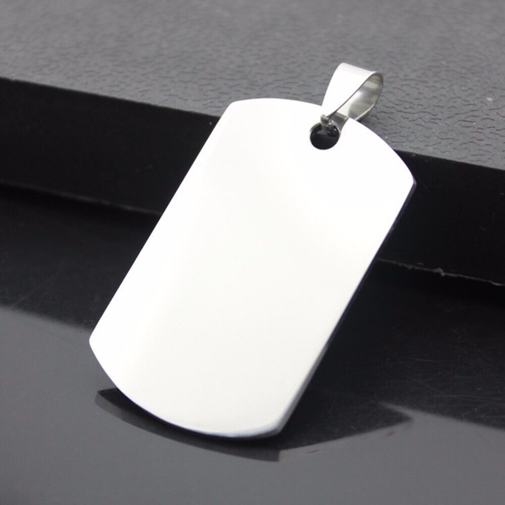 Mặt dây chuyền nam INOX không gỉ hình tag thẻ bài quân đội - MD003