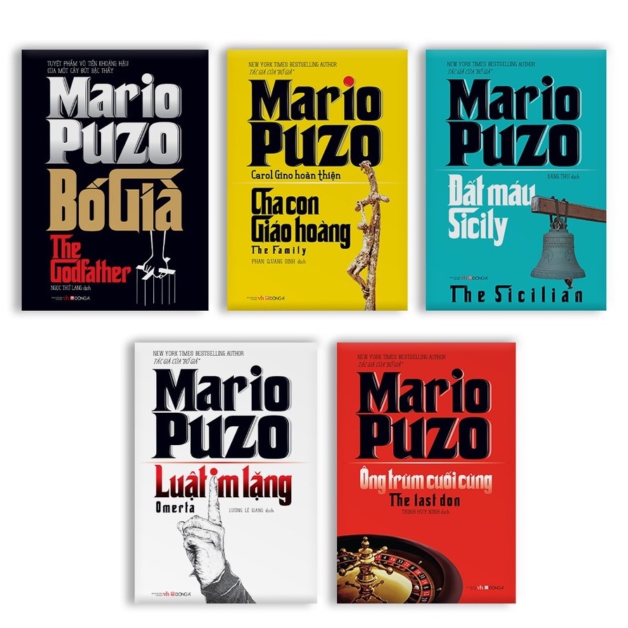 Sách - Tuyển Tập Mario Puzo :Bố Già ,Luật im Lặng,Đất Máu,Cha Con Giáo Hoàng,Ông Trùm Cuối Cùng(Combo,lẻ Tủy Chon)