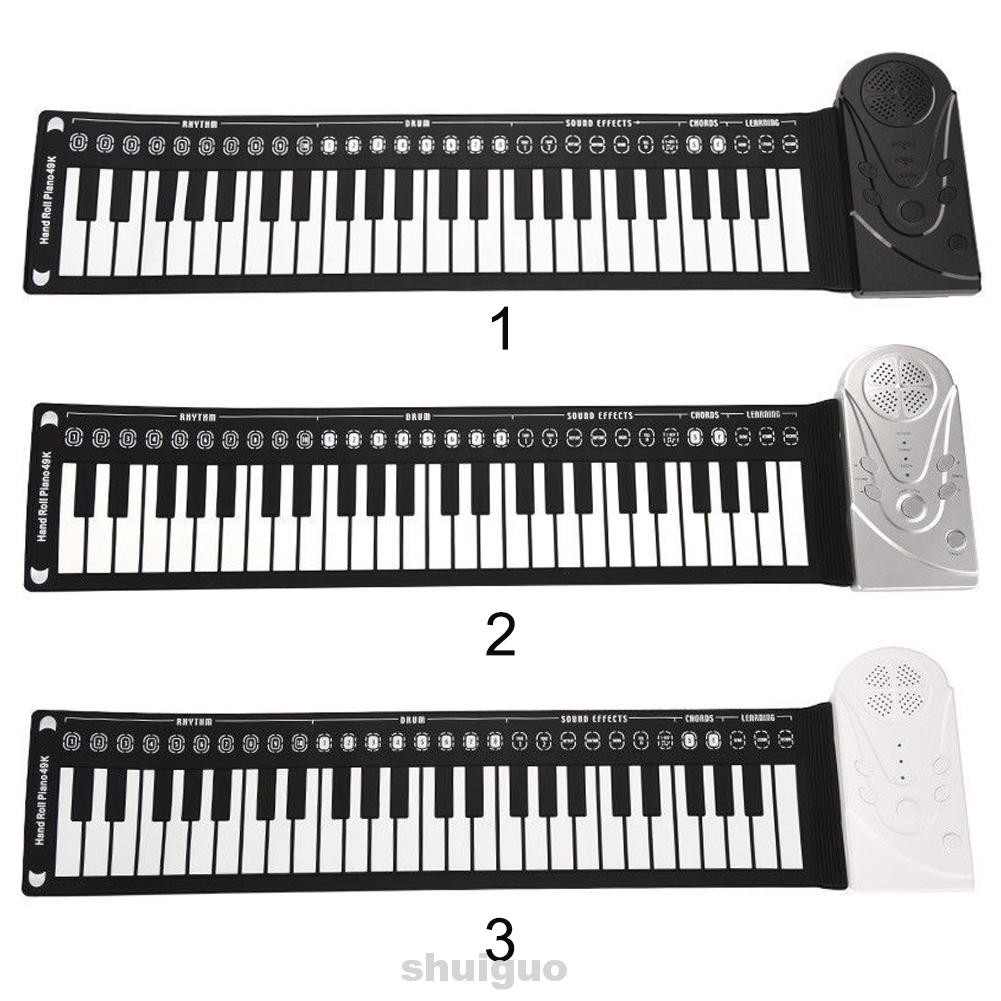 Roll-Up Piano Electronic Keyboard Flexible Folding Multi Style 49 Keys Silicone Music Musical Instrument With Speaker