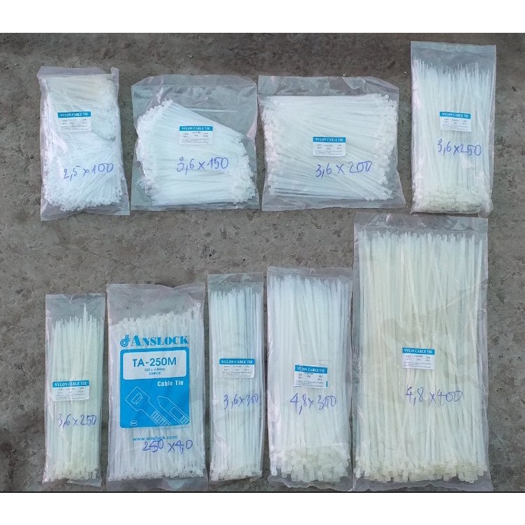 Set 10 dây thít nhựa buộc cố định Lan,_Dây rút ghim/ treo/ thắt đồ cố định tiện lợi màu trắng