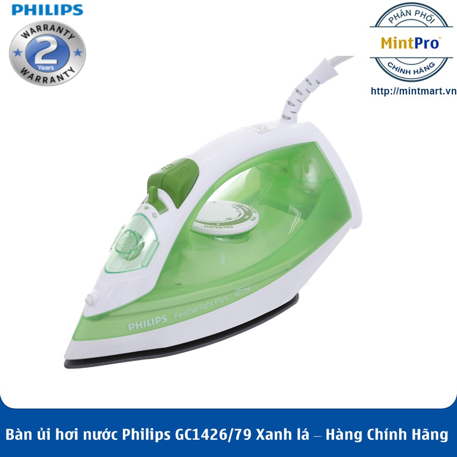 Bàn ủi hơi nước Philips GC1426/79 Xanh lá – Hàng Chính Hãng – Bảo Hành 2 Năm Toàn Quốc