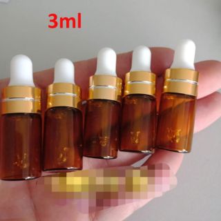 Combo 10 lọ chiết 3ml nâu nắp bóp