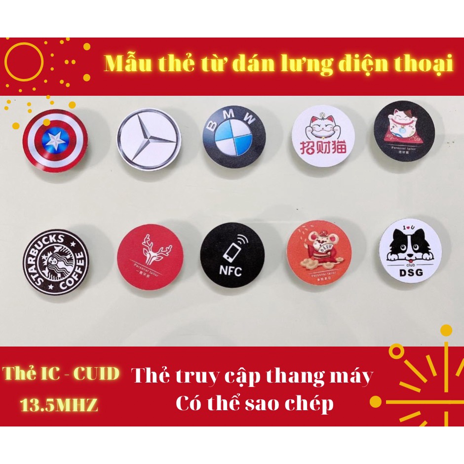 [Loại copy được, IC- CUID 13.5khz Dạng sticker dán lưng điện thoại]