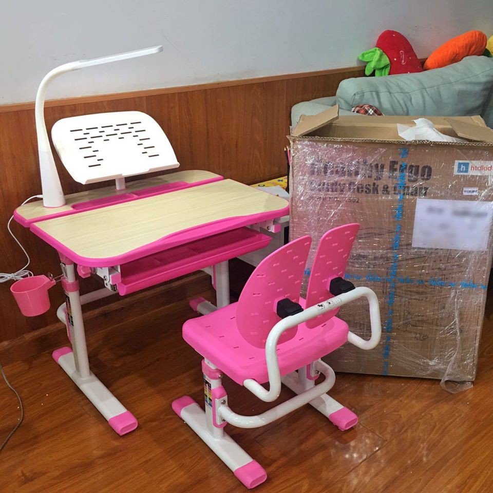 Thanh lý hàng trưng bày-Bộ bàn ghế học sinh C502 màu hồng