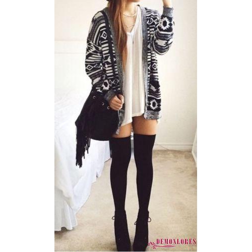 Vớ cotton dài qua gối thời trang cho nữ