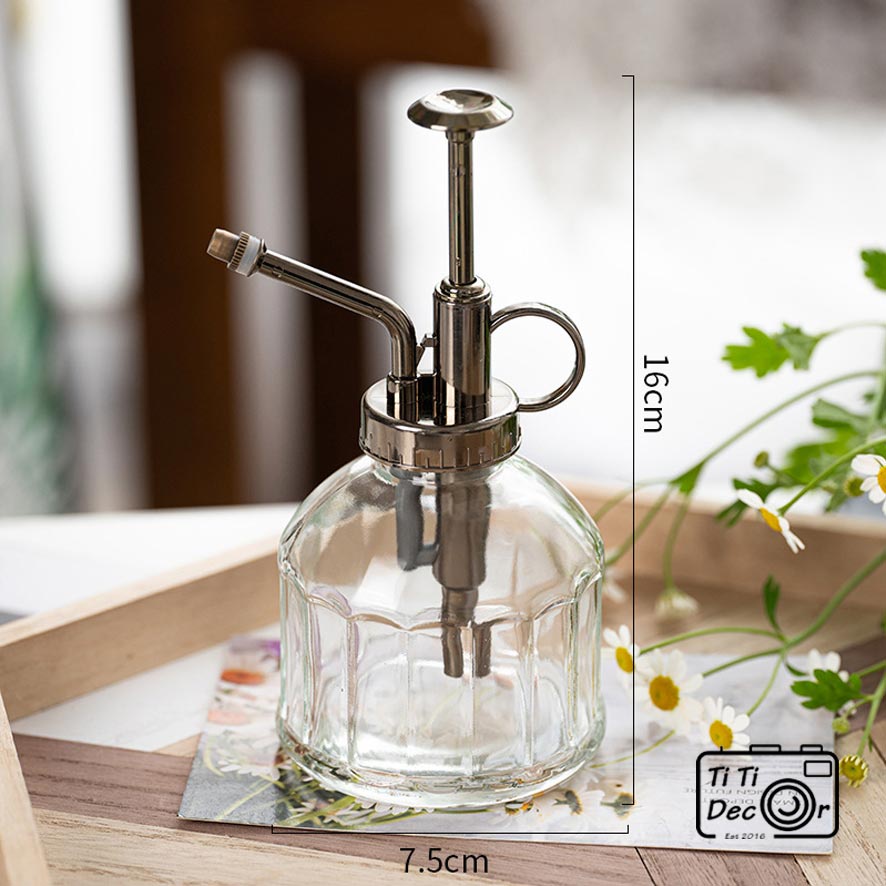 Bình Phun Sương TiTi Decor, Bình Tưới Cây Thủy Tinh Phong Cách Vintage