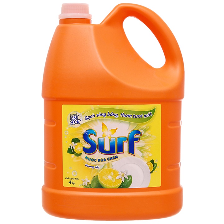 Nước Rửa Chén Surf Hương Tắc Dịu Nhẹ Can 4kg