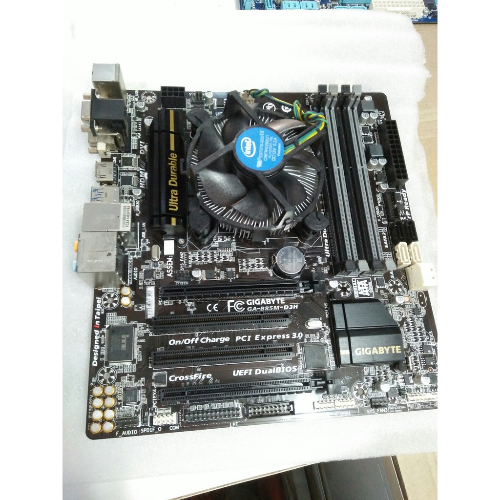 COMBO Gigabyte Ga-B85M-D3H Rev 1.2 + G3450 + Ram 2G buss 1600 kingmax chính hãng