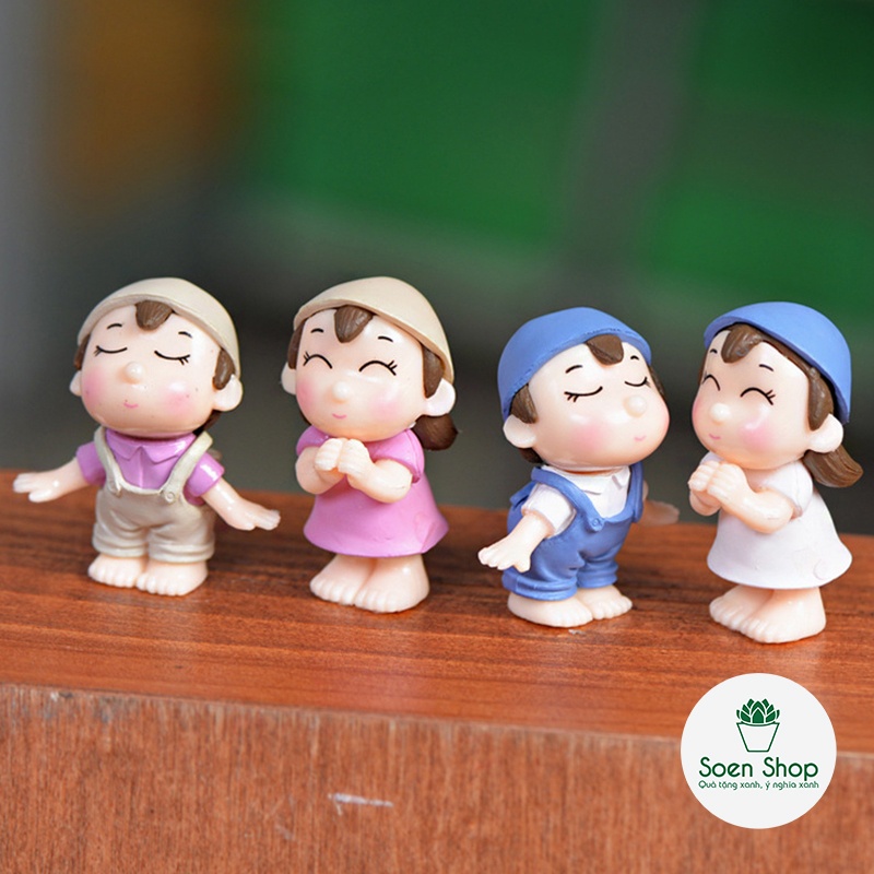 |FREESHIP| CẶP ĐÔI LÀM VƯỜN- Phụ kiện trang trí cây xanh để bàn làm việc, mô hình trang trí cho bể cá, tiểu cảnh