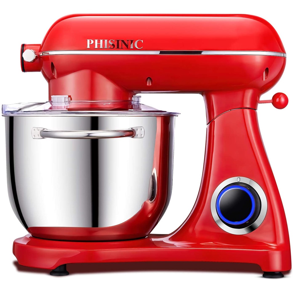 (Hàng xuất Mỹ) Máy nhào bột Phisinic 6L 1800W - Thân hợp kim nhôm không phải nhựa, 100% thố inox chạy êm ái