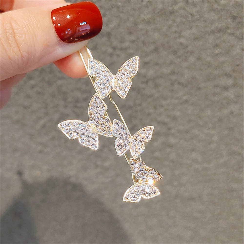 Kẹp tóc hình bướm đính đá phong cách Hàn Quốc thời trang