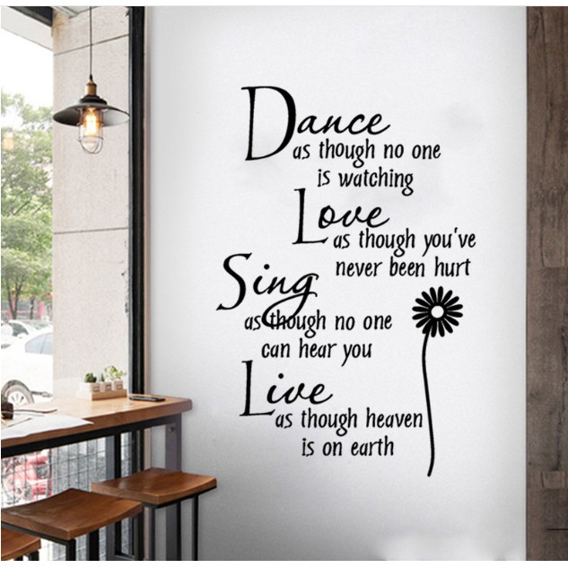 Decal trang trí chũ Tiếng Anh Dance a.h