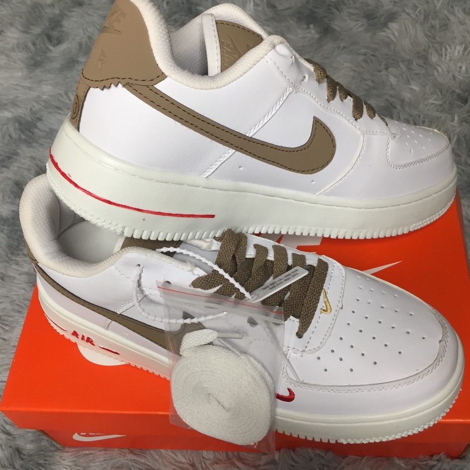 Giày thể thao af1_nike white brown, giày air force 1 nâu trắng nam nữ full box bill | BigBuy360 - bigbuy360.vn