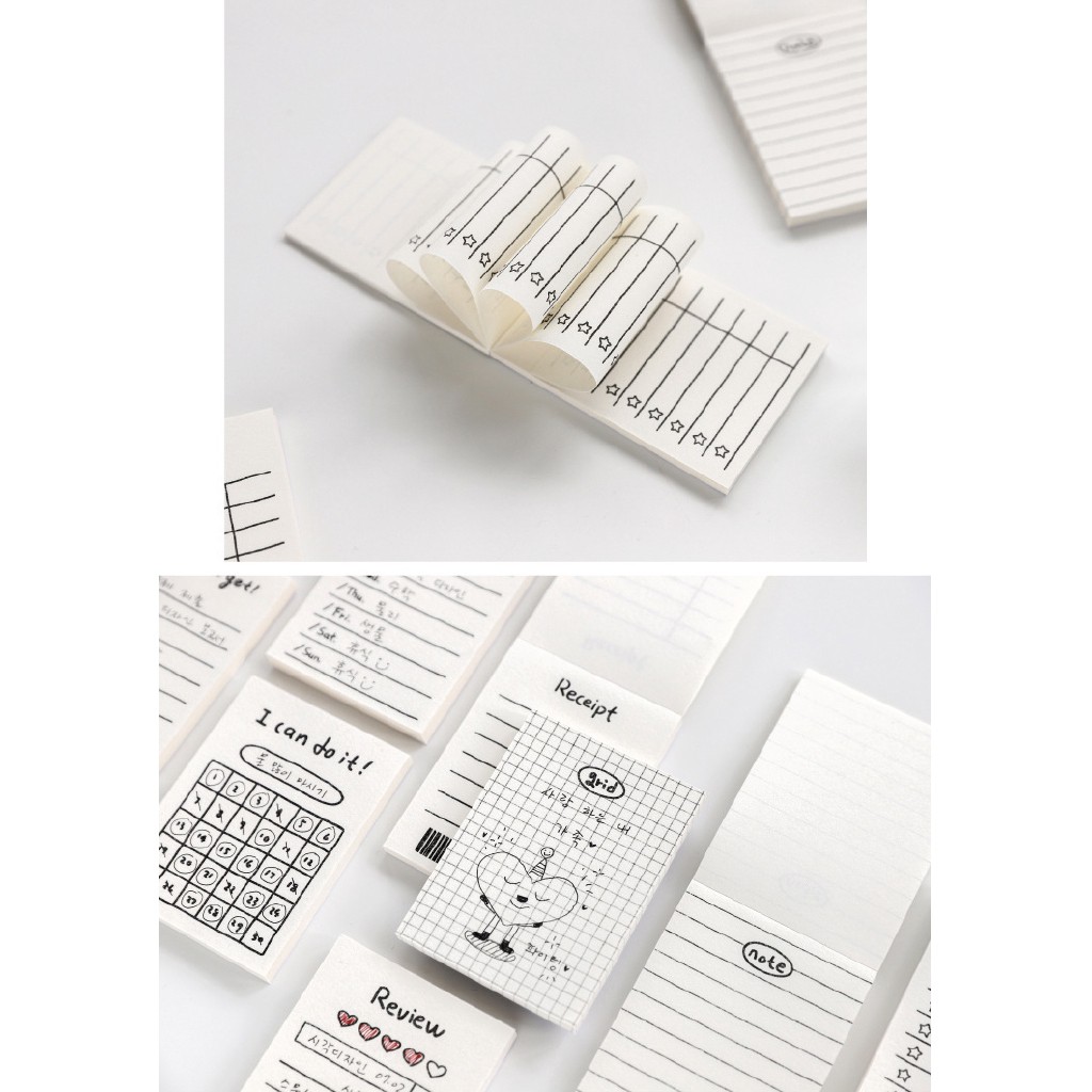 Giấy note cute có khung viết ghi chú Hand Writting set 50 tờ dùng ghi chú viết wishlist kế hoạch hằng ngày BMBooks