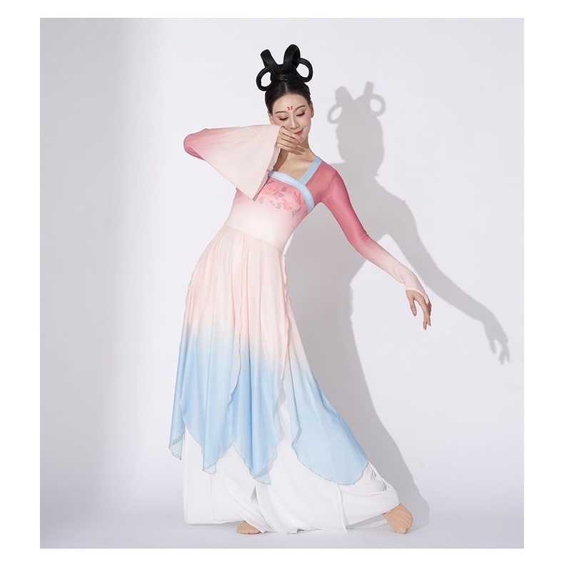 M &amp; E Đầm Sườn Xám Múa Bụng Cổ Điển Trung Hoa Dáng Dài Nhẹ Nhàng Thanh Lịch Rhyme Cho Nữ