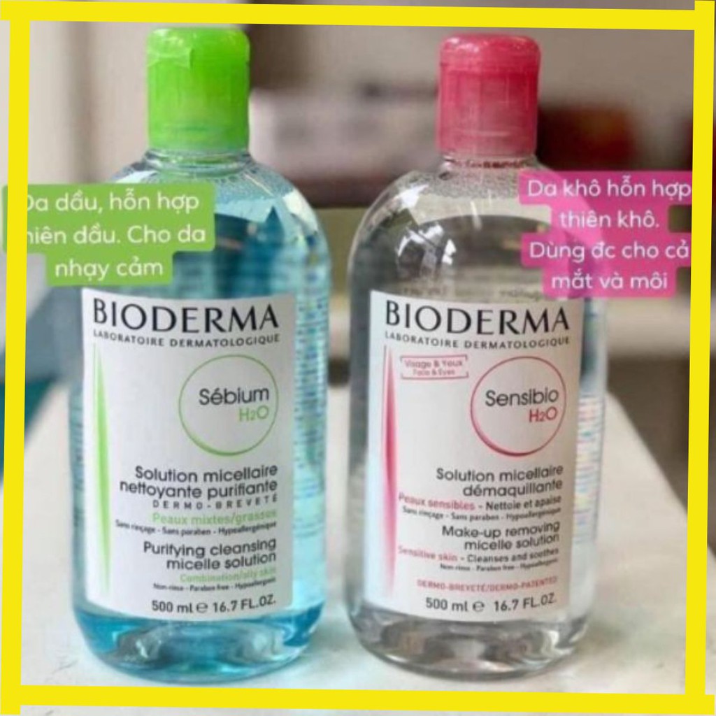 [500ML] Nước Tẩy Trang Bioderma Créaline H2O 500ml Bản Mới Nhất Biodema