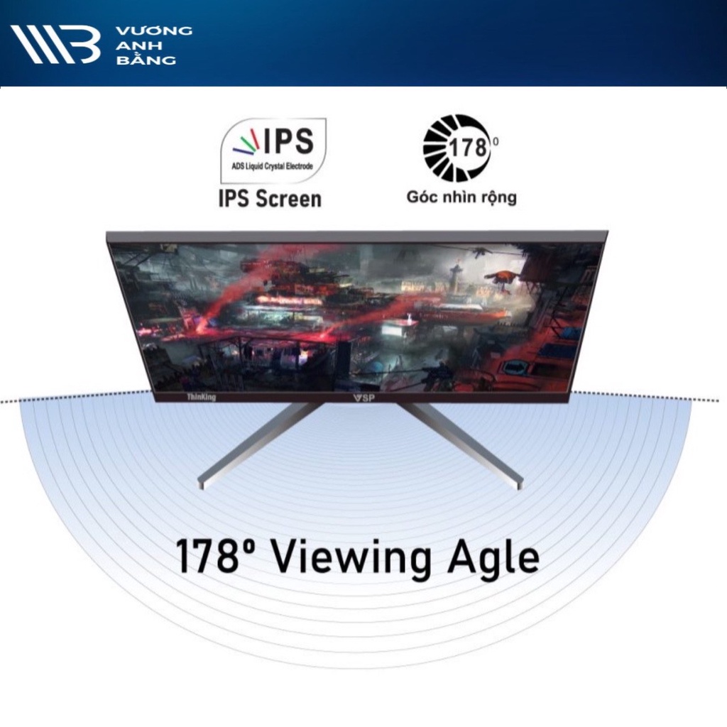 Màn Hình VSP 24 inch Vi24(IP2402SW/B) FHD/IPS/75Hz/ tràn viền - Hàng Chính Hãng