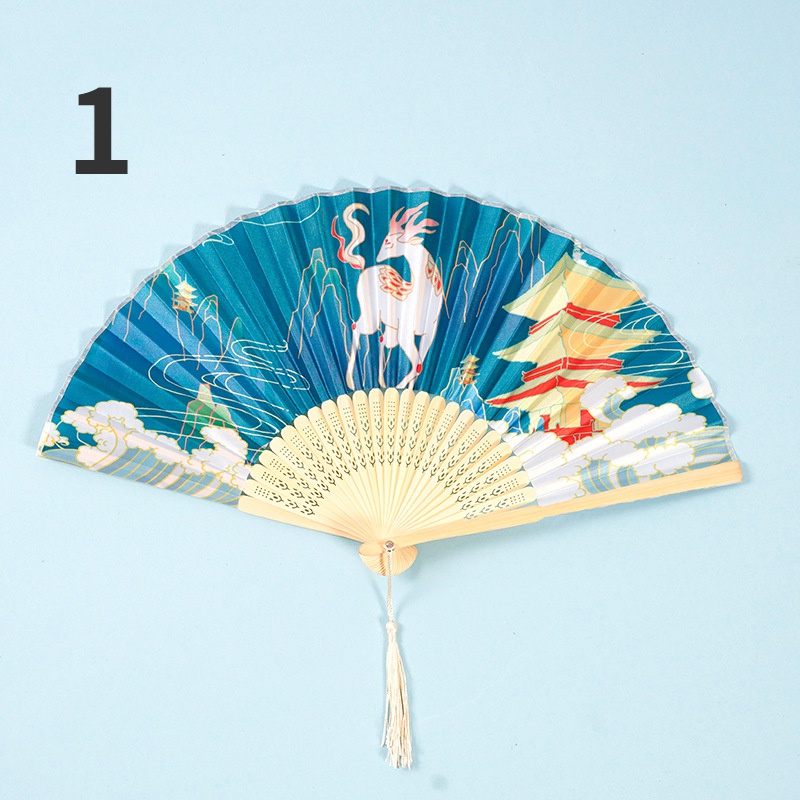1 Quạt Xếp Bằng Tre Phong Cách Trung Hoa Cổ Điển