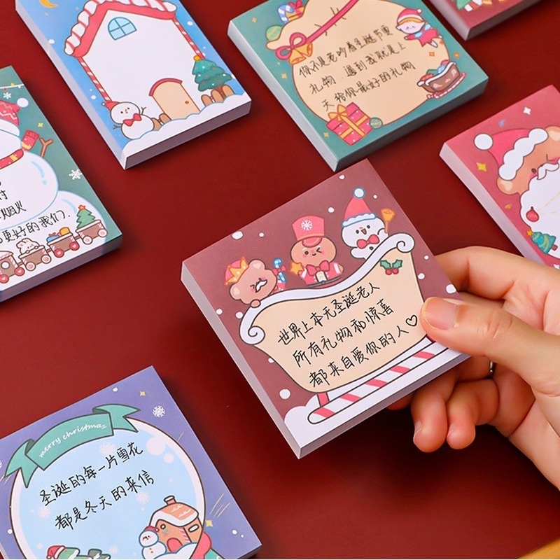 [Phong Cách Ngẫu Nhiên] Set 50 Tờ Giấy Ghi Chú Trang Trí Giáng Sinh Dễ Thương