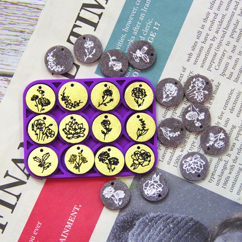 Khuôn Làm Trang Sức 12 Tháng Hình Tròn Bằng Nhựa Resin