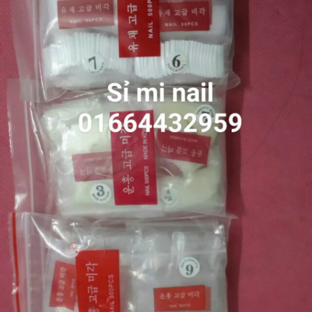 Móng giả dán và nối móng nail có 3 màu trắng sữa, tự nhiên, trong