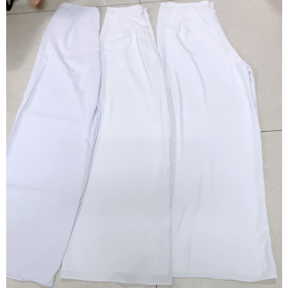 Quần lụa Trắng xanh trắng tinh Đen loại Dày mặc áo dài bà ba  - ảnh thật